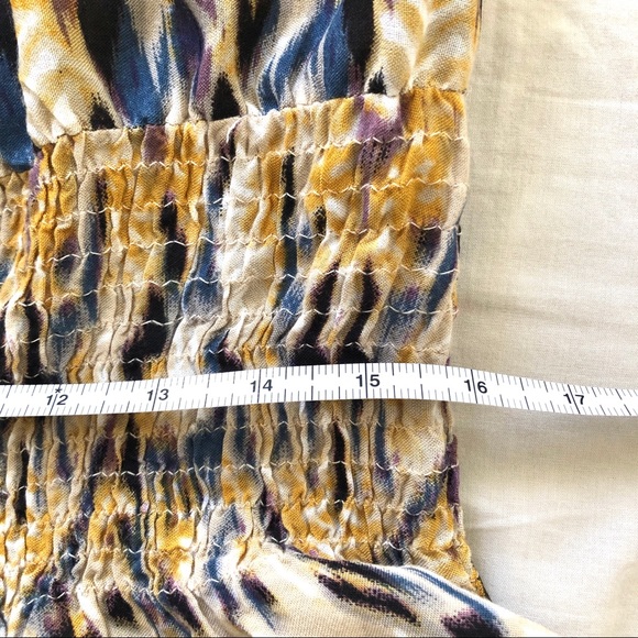 New vintage strapless rayon ikat maxi dress 2X - Picture 10 of 12